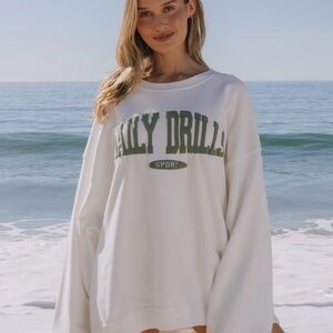 Daily Drills White and Green Sweatshirt